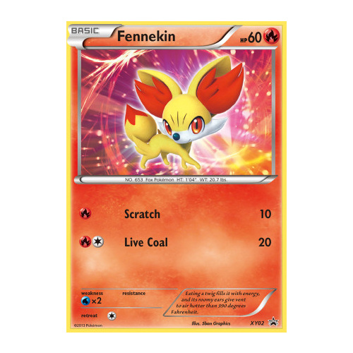 Fennekin XY02 XY Black Star Promo Pokemon Card NEAR MINT TCG