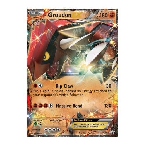 Groudon EX XY42 XY Black Star Promo Pokemon Card NEAR MINT TCG