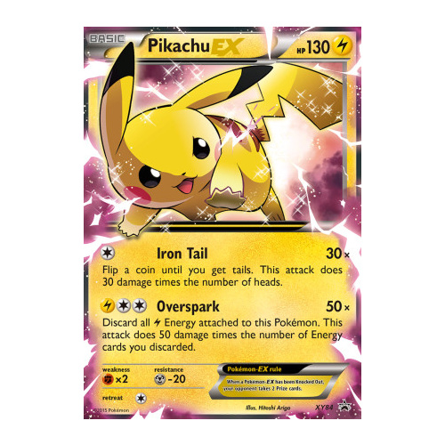 Pikachu EX XY84 XY Black Star Promo Pokemon Card NEAR MINT TCG