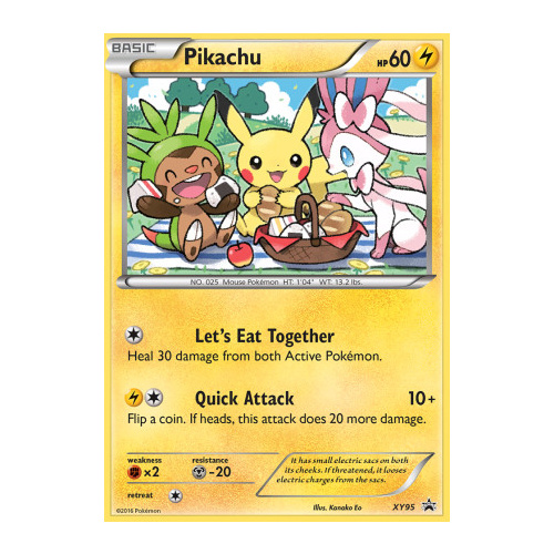 Pikachu XY95 XY Black Star Promo Pokemon Card NEAR MINT TCG