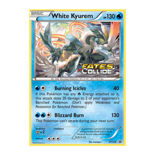 White Kyurem XY128 XY Black Star Promo Pokemon Card NEAR MINT TCG