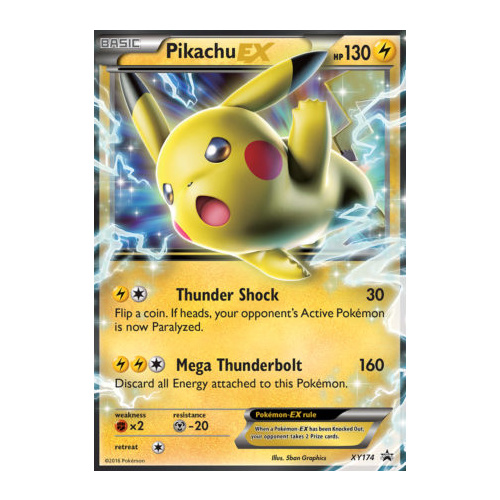 Pikachu EX XY174 XY Black Star Promo Pokemon Card NEAR MINT TCG