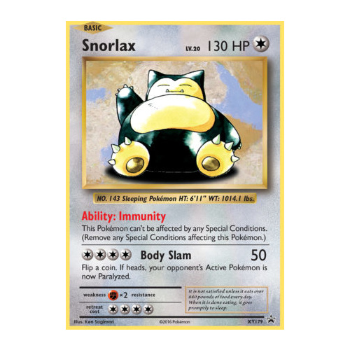 Snorlax XY179 XY Black Star Promo Pokemon Card NEAR MINT TCG